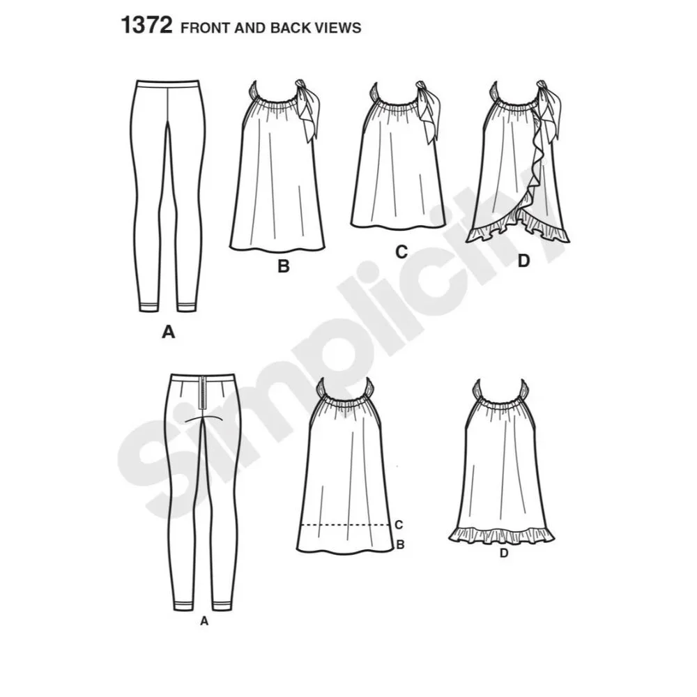 Simplicity Sewing‎ Pattern 1372 Cynthia Rowley Dress Top Tunic Leggings 6-14